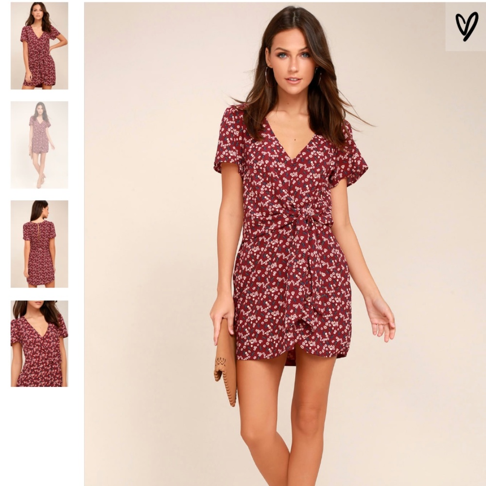 Red and white floral dress from Lulus, Size S